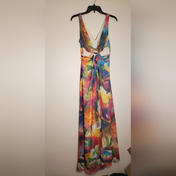 Liv Foster Womans Cutout O-Ring Special Occasion Evining Dress gown Multicolor - Picture 5 of 11